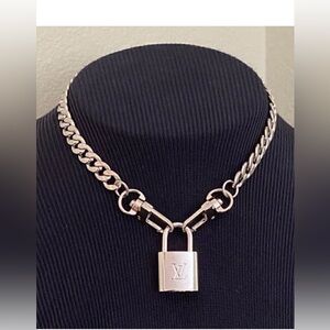 Louis Vuitton Silver Padlock Necklace